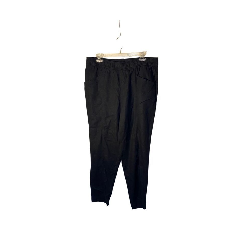 Old navy women’s black linen blend ankle relaxed, fit pants large